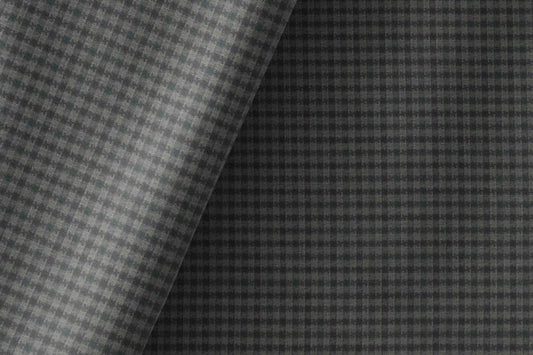 Charcoal Micro Check Super 90’s Poly Wool Suiting Fabric for Jodhpuris, Jackets and Suits.tom-murphy+1