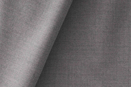 Steel Grey Poly Wool Super 130’s Wool Rich Milled Suiting by Adlantino Italy Tudor