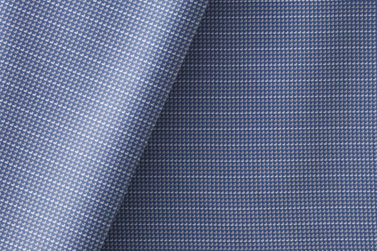 Tessitura Monti India 100% Superfine Giza Cotton – Cornflower Blue Dobby Micro Dots