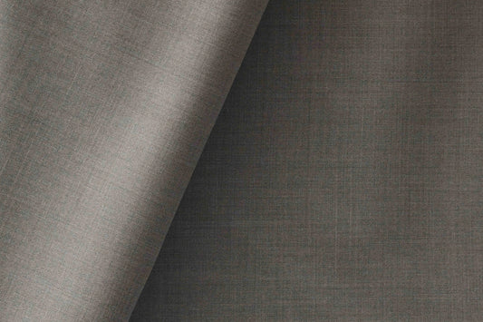 Premium Super 130’s Australian Merino Wool-Rich Poly Wool Suiting – Plain Micro Structure, Charcoal Grey