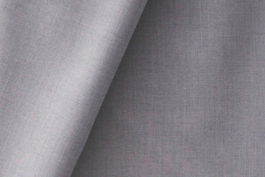 Classic Light Grey Extrafine Merino Poly-Wool Suiting Fabric