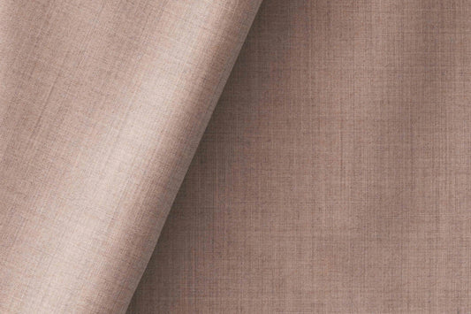 Sand Beige Poly Wool Super 130’s Wool Rich Milled Suiting by Adlantino Italy