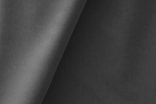Charcoal Grey Super 90’s Extrafine Merino Poly Wool Suiting Fabric for Modern Menswear