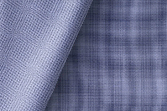 "Super 90’s Extrafine Merino Wool Blended Blue Check Suiting by Adlantino"