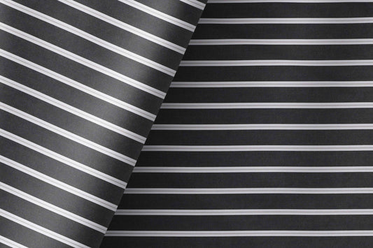 Super Ply 120’s Tessitura Monti India 100% Superfine Giza Cotton – Black White Bold Stripe