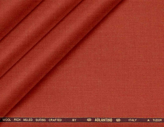 Super 130’s Wool-Rich Poly Wool Suiting by Adlantino Italy Tudor – Rust Plain Micro Structure