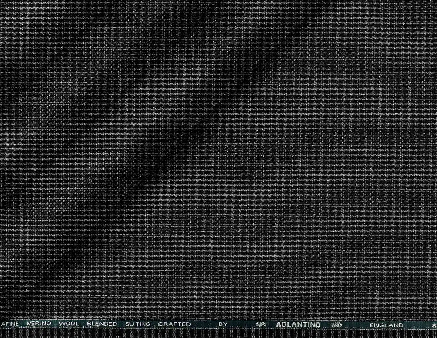 Super 90’s Adlantino Charcoal Micro-Check Poly Wool Suiting Fabric for Jodhpuris, Koti, Jackets, Suits & Pants