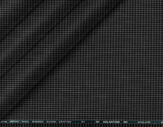 Super 90’s Adlantino Charcoal Micro-Check Poly Wool Suiting Fabric for Jodhpuris, Koti, Jackets, Suits & Pants