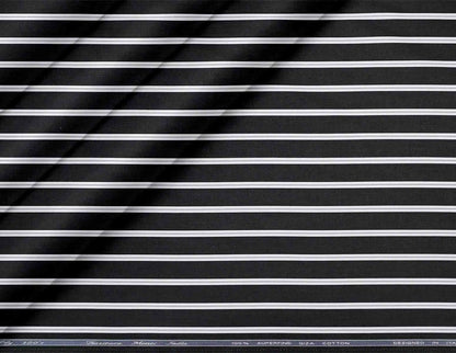 Super Ply 120’s Tessitura Monti India 100% Superfine Giza Cotton – Black White Bold Stripe