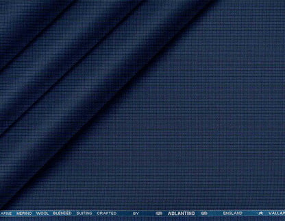 Royal navy micro-check poly wool suiting with a clean, refined texture, ideal for modern Jodhpuris, kotis, jackets, suits and trousers for men.indiamart+2