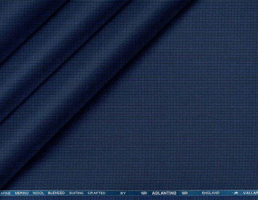 Royal navy micro-check poly wool suiting with a clean, refined texture, ideal for modern Jodhpuris, kotis, jackets, suits and trousers for men.indiamart+2