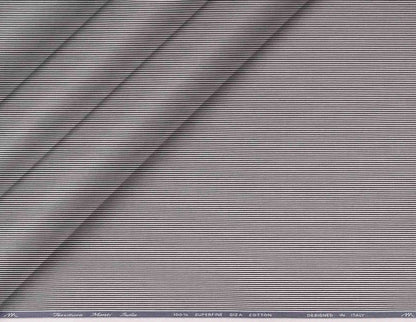 Black White Lining Micro Superfine Giza Cotton by Tessitura Monti