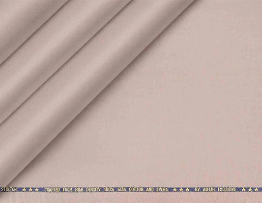 Champagne Beige Mold Stretch High Density Giza Cotton Lycra Lining Fabric for Modern Menswear
