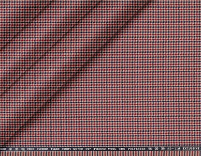 Chic Fine Merino Wool Polyester Blend Micro Checks Suiting