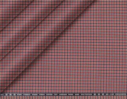 Chic Fine Merino Wool Polyester Blend Micro Checks Suiting