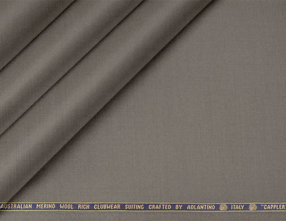 Refined Light Grey Super 130’s Australian Merino Wool Poly Wool Suiting Fabric