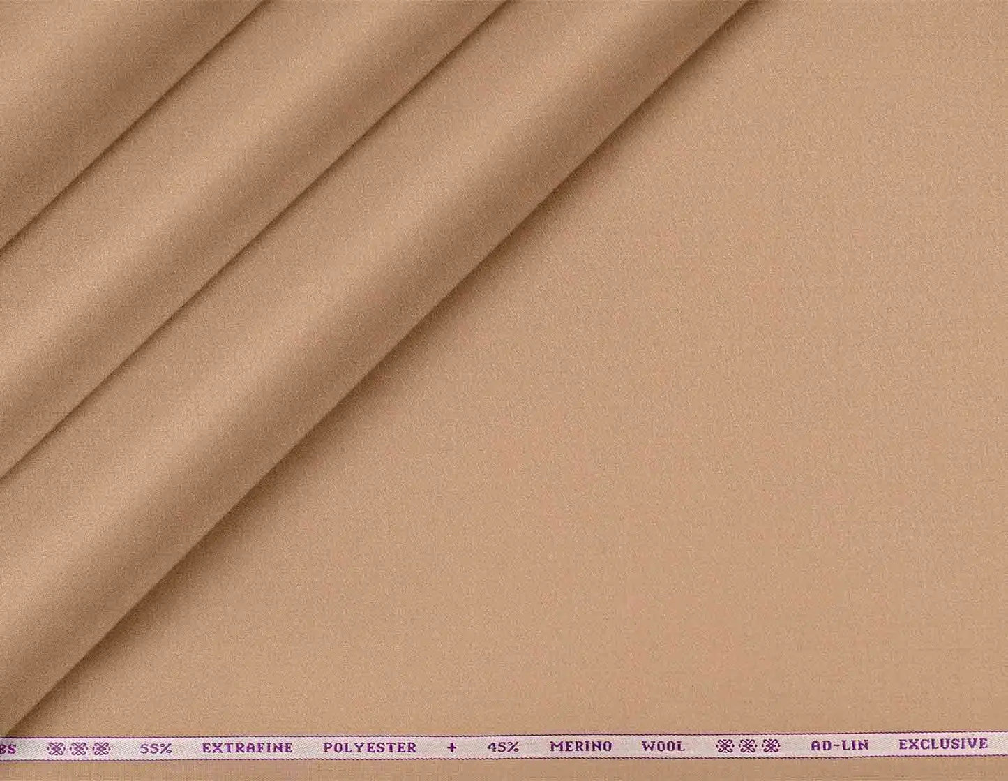 Celebs Poly-Wool Blend: 55% Extrafine Polyester, 45% Merino Wool in Elegant Beige Micro Plain Weave for Contemporary Menswear