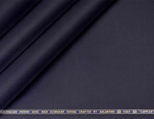 Classic Midnight Blue Super 130’s Australian Merino Wool Poly Wool Suiting Fabric
