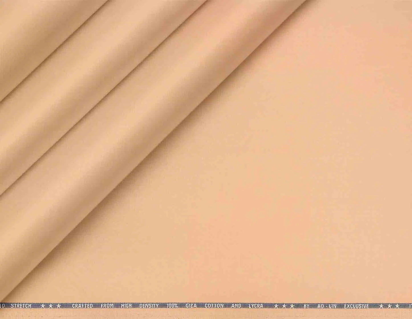 Sand Beige Mold Stretch High Density Giza Cotton Lycra Lining Fabric for Modern Menswear