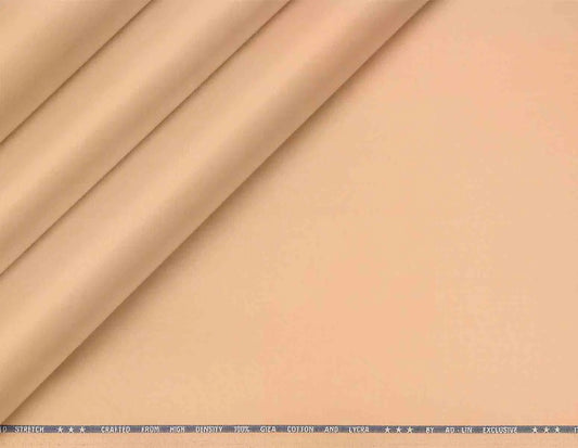 Sand Beige Mold Stretch High Density Giza Cotton Lycra Lining Fabric for Modern Menswear
