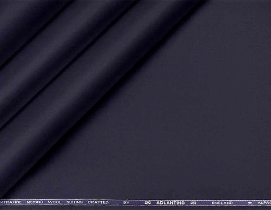 Midnight Navy Super 110’s Extrafine Merino Plain Micro Suiting Poly Wool Fabric for Modern Menswear