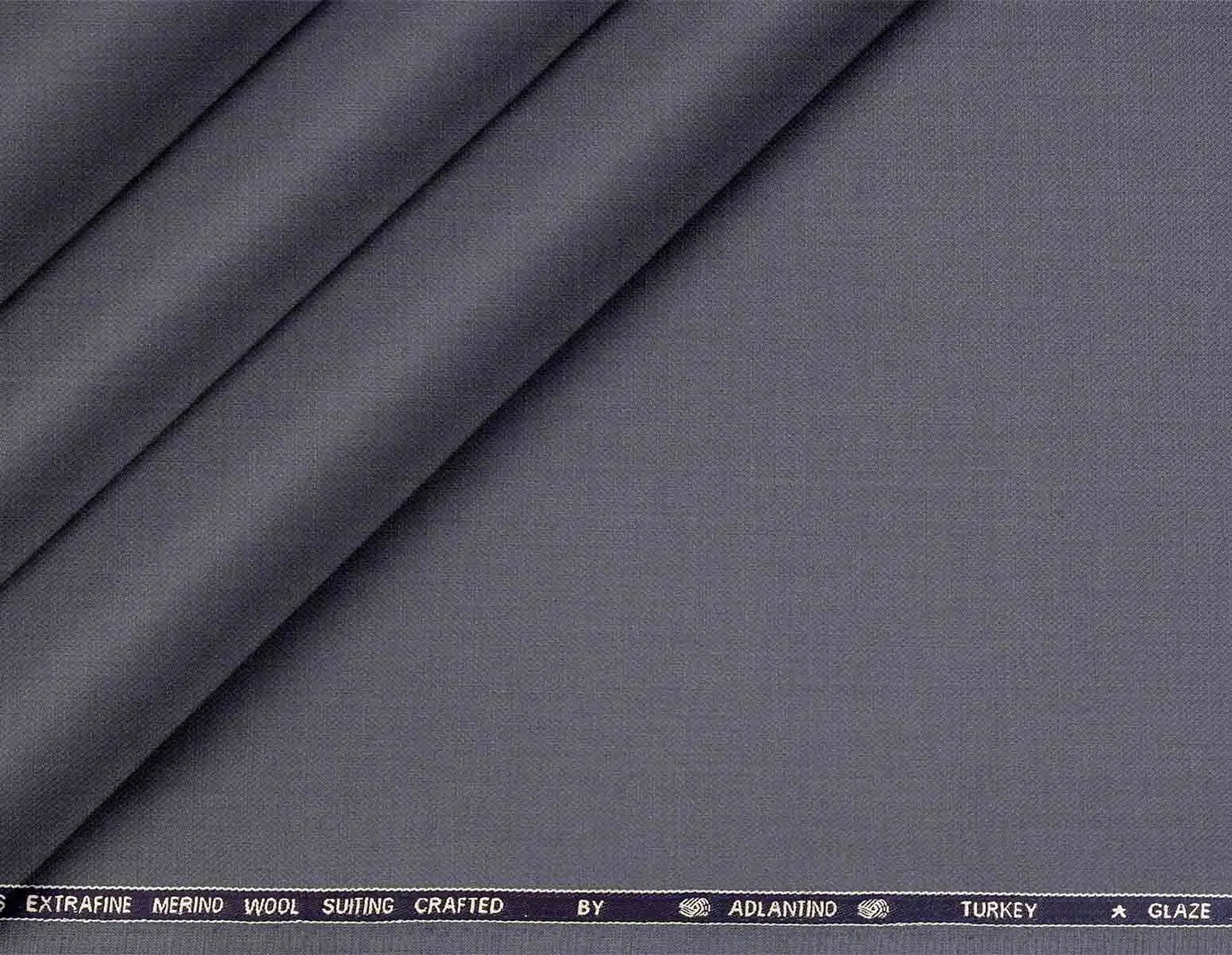 Super 130’s Extrafine Merino Wool Poly-Wool Suiting by Adlantino Turkey – Slate Blue-Grey Fine Tailoring Fabric for Modern Men.