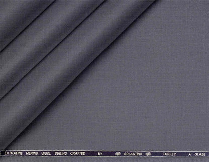 Super 130’s Extrafine Merino Wool Poly-Wool Suiting by Adlantino Turkey – Slate Blue-Grey Fine Tailoring Fabric for Modern Men.