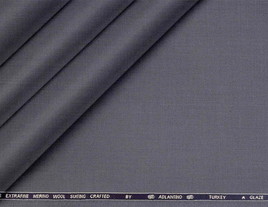 Super 130’s Extrafine Merino Wool Poly-Wool Suiting by Adlantino Turkey – Slate Blue-Grey Fine Tailoring Fabric for Modern Men.