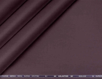 "Alpaca Super 110’s Extrafine Merino Wool Plum Plain Suiting by Adlantino England"
