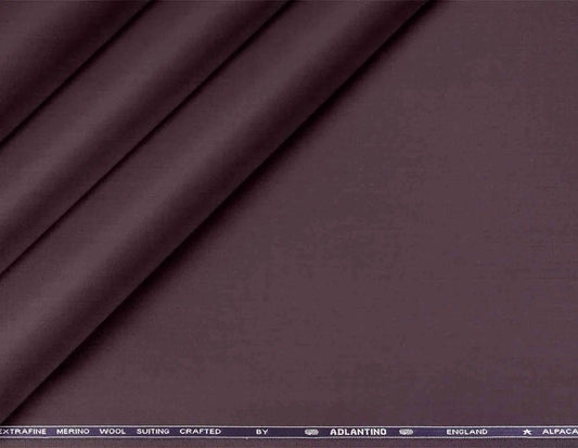 "Alpaca Super 110’s Extrafine Merino Wool Plum Plain Suiting by Adlantino England"