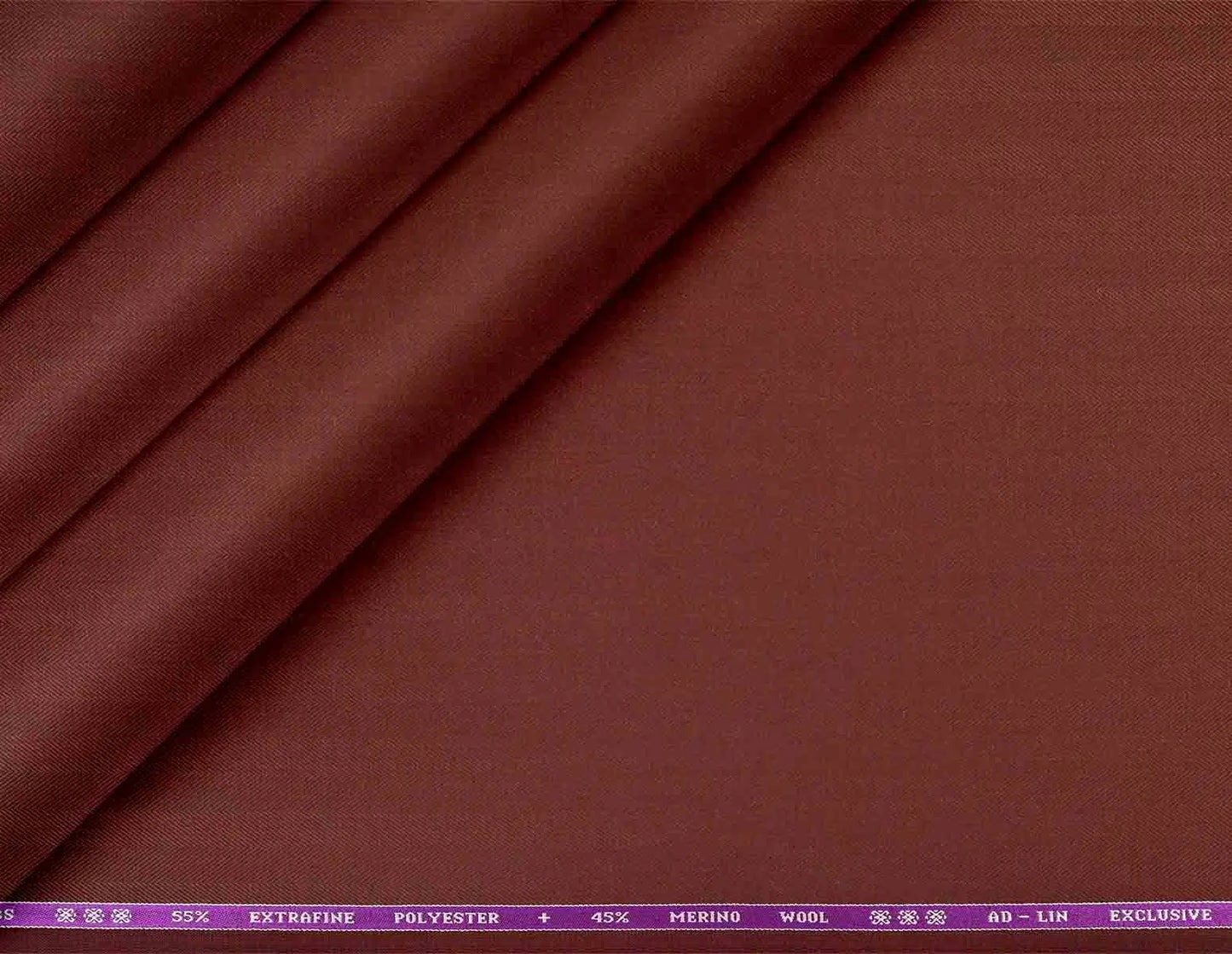 Celebs Poly-Wool Blend: 55% Extrafine Polyester, 45% Merino Wool in Warm Rust Brown Micro Plain Weave for Modern Menswear