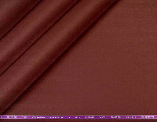 Celebs Poly-Wool Blend: 55% Extrafine Polyester, 45% Merino Wool in Warm Rust Brown Micro Plain Weave for Modern Menswear