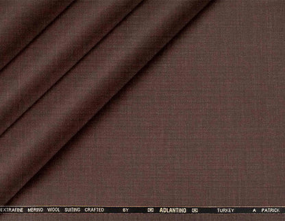 "Patrick Super 120’s Extrafine Merino Wool Brown Plain Suiting"