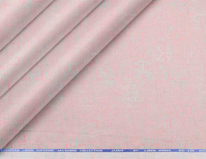 100% European Linen Superior Jacquard “Juan” by Linen Monde – Blush Mint Jacquard Micro-Pattern