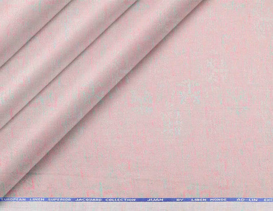 100% European Linen Superior Jacquard “Juan” by Linen Monde – Blush Mint Jacquard Micro-Pattern