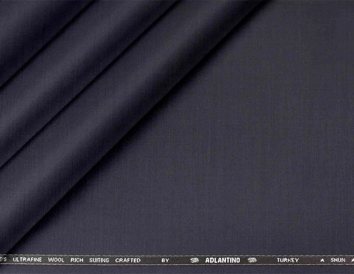Super 140’s Ultrafine Wool Rich Micro-Structure Suiting – Ink Navy Charcoal Poly-Wool Fabric for Jodhpuri, Koti, Jackets, Suits & Pants