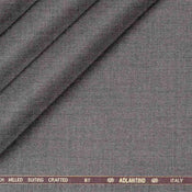 Steel Grey Poly Wool Super 130’s Wool Rich Milled Suiting by Adlantino Italy Tudor