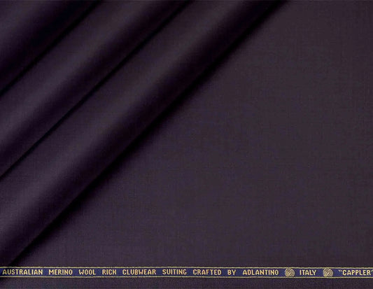 Elegant Deep Plum Super 130’s Australian Merino Wool Poly Wool Suiting Fabric
