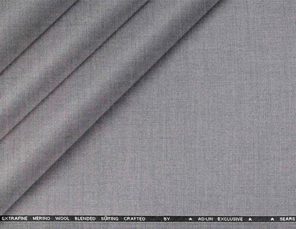 Classic Light Grey Extrafine Merino Poly-Wool Suiting Fabric
