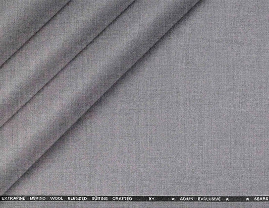 Classic Light Grey Extrafine Merino Poly-Wool Suiting Fabric