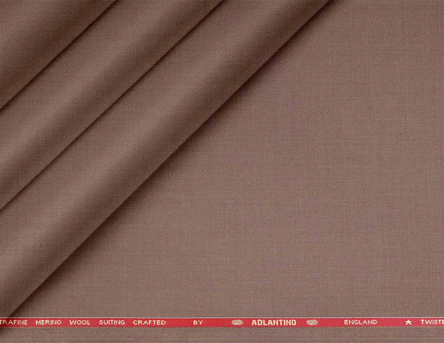 Super 110’s Extrafine Merino Wool Poly-Wool Suiting by Adlantino – Rosewood Brown Contemporary Tailoring Fabric for Men.