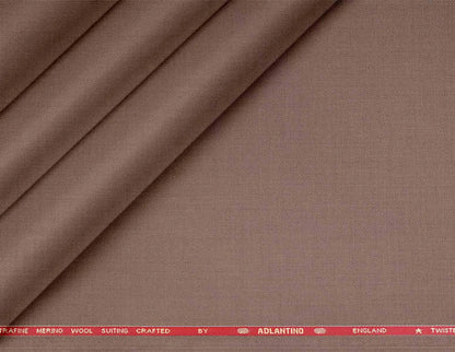 Super 110’s Extrafine Merino Wool Poly-Wool Suiting by Adlantino – Rosewood Brown Contemporary Tailoring Fabric for Men.