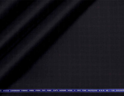Creemar Luxurious Poly Wool Fabric – 70% Pure 120s Merino Wool & 30% Fine Polyester, Subtle Checks Pattern for Contemporary Menswear