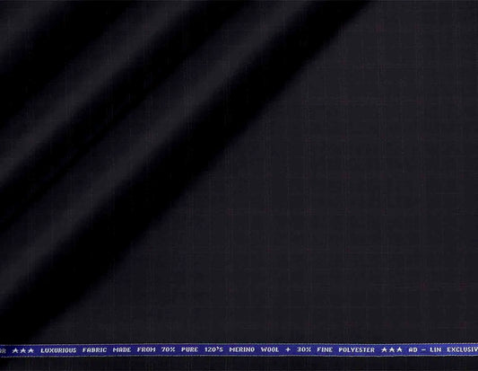 Creemar Luxurious Poly Wool Fabric – 70% Pure 120s Merino Wool & 30% Fine Polyester, Subtle Checks Pattern for Contemporary Menswear