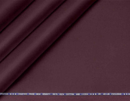 Maroon Mold Stretch High Density Giza Cotton Lycra Lining Fabric for Modern Menswear