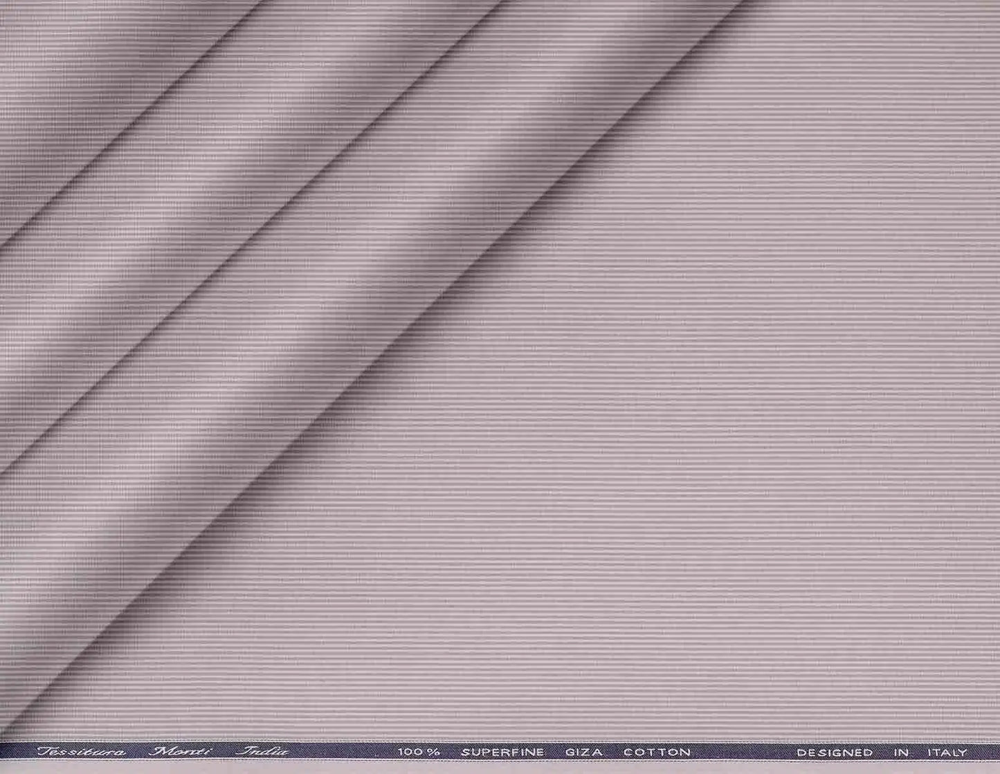 Mauve Grey Lining Micro Structure Superfine Giza Cotton by Tessitura Monti