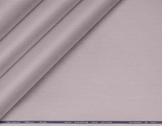 Mauve Grey Lining Micro Structure Superfine Giza Cotton by Tessitura Monti