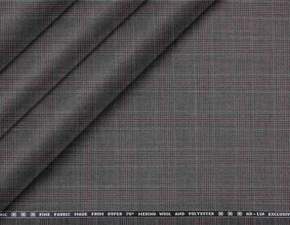 Chic Fine Merino Wool Polyester Blend Prince of Wales Checks Suiting