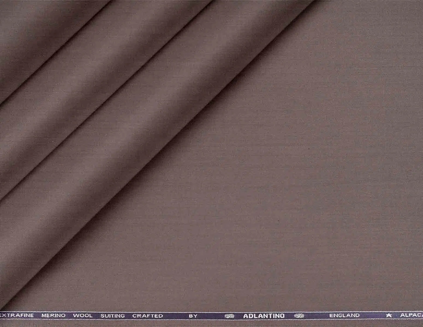 "Alpaca Super 110’s Extrafine Merino Wool Greige Plain Suiting by Adlantino England"