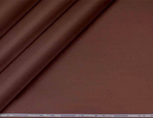 Chocolate Brown Superfine Giza Cotton Super 70’s Regal by Tessitura Monti